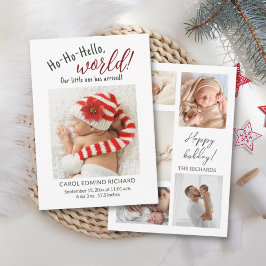 New Baby Holiday Photo Collage Baby Shower  Dankeskarte