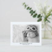 New Baby Modern Vielen Dank B/W Foto Boy Postkarte (Stehend Vorderseite)