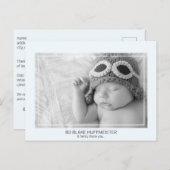 New Baby Modern Vielen Dank B/W Foto Boy Postkarte (Vorne/Hinten)