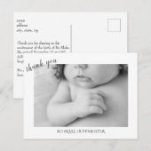 New Baby Modern Vielen Dank B/W Foto Postkarte (Vorne/Hinten)