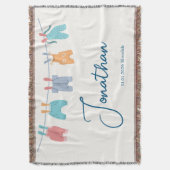 New Baby, Name, Date, Minimal Cute Clothline Decke (Vorderseite Vertikal)