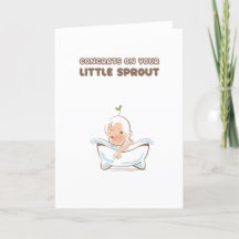 New Baby Niedlich Little Sprout Gratulations Card