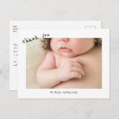 New Baby Niedlich Schriftart Vielen Dank Foto Post Postkarte (Vorne/Hinten)