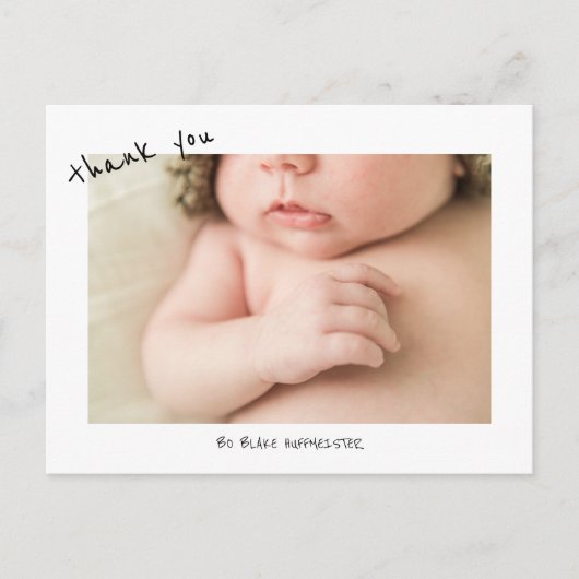 New Baby Niedlich Schriftart Vielen Dank Foto Post Postkarte (Vorderseite)