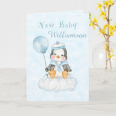 New Baby Penguin Karte (Gelbe Blume)