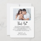 New Baby Photo Simple Heart Modern Birth Ankündigung (Rückseite)