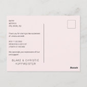 New Baby Pink Modern Danke B/W Foto Postkarte (Rückseite)