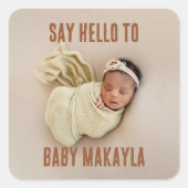 New Baby Quadratischer Aufkleber (Vorderseite)