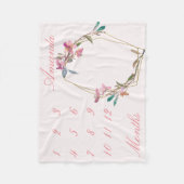 New Baby Säugling Milestone Cherry Blossom Gold Ge Fleecedecke (Vorderseite)