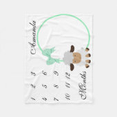 New Baby Säugling Milestone Green Boy Girl Lamm Fleecedecke (Vorderseite)