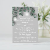 New Baby SHOWER Feet Glitzer Silver Girl Boy Einladung (Stehend Vorderseite)