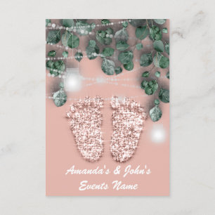 New Baby SHOWER Feet Green Rose Girl Boy Einladung