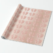 New Baby Shower Glitzer Girl Boy Rose Gold Feet Geschenkpapier (Ungerollt)