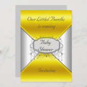NEW Baby Shower Party Gold Silver Einladung (Vorne/Hinten)