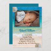 New Baby Son Birth Announcement Ocean theme Einladung (Vorne/Hinten)