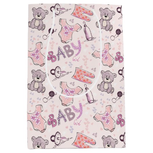 New Baby Teddy Bears Mittlere Geschenktüte (Vorderseite)