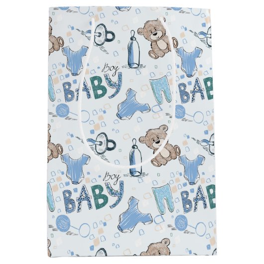 New Baby Teddy Bears Mittlere Geschenktüte (Vorderseite)