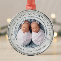 New Baby Twins Foto Keepake Erste Weihnachten