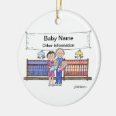 New Baby, Twins - Girl & Boy Keramik Ornament (Links)