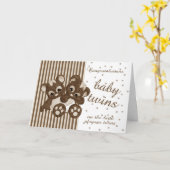 New Baby Twins Gratulationen - New Baby Card - M Karte (Gelbe Blume)