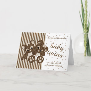 New Baby Twins Gratulationen - New Baby Card - M Karte