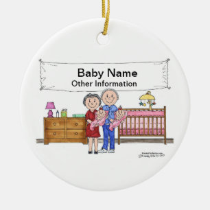 New Baby, Twins - Mädchen Keramik Ornament
