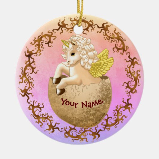 New Baby Unicorn Keramik Ornament (Vorne)