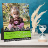 New Baby Zig Zag Zickzack Modernes Personalisierte Fotoplatte (Seite)