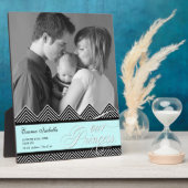 New Baby Zig Zag Zickzack Modernes Personalisierte Fotoplatte (Seite)