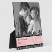 New Baby Zig Zag Zickzack Modernes Personalisierte Fotoplatte (Seite)