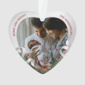 New Baby's 1. Weihnachts Silver Frame Holly & Pine Ornament (Rückseite)