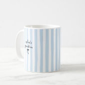 New Baby's Grandma Custom Name Light Blue Stripes Kaffeetasse (Vorderseite Links)