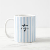 New Baby's Grandma Custom Name Light Blue Stripes Kaffeetasse (Links)