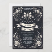 New Banners Bows Satin Chic Ribbon Cutting Hochzei Einladung (Vorderseite)