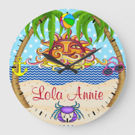 New Beach Sun Ocean Wall Clock 4 - SRF Große Wanduhr