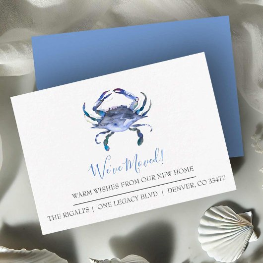 New Beach Zuhause Moving Ankündigung Business Card Begleitkarte