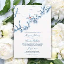 New Bedford MA Karte Elegant Navyblaue Hochzeit
