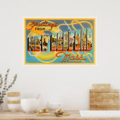 New Bedford Massachusetts MA Old Travel Souvenir Poster (Küche)