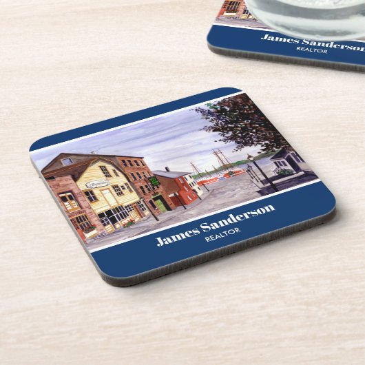 New Bedford Massachusetts New England Malerei Getränkeuntersetzer (Linke Seite)