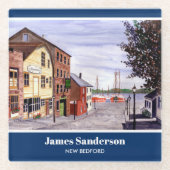 New Bedford Massachusetts New England Malerei Glasuntersetzer (Vorderseite)