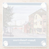 New Bedford Massachusetts New England Malerei Glasuntersetzer (Rückseite)