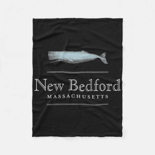 New Bedford Massachusetts Vintage-Wal-Design Fleecedecke (Vorderseite)