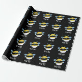 New Bees Funny Insect Bug Pun Dark BG Geschenkpapier (Ungerollt)