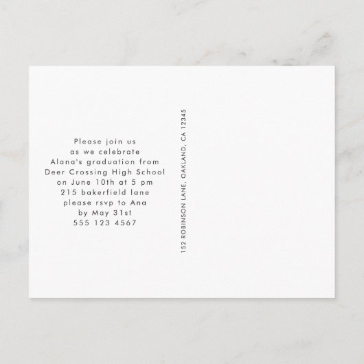 New Begings 2023 Foto Graduation Party Ankündigungspostkarte (Rückseite)