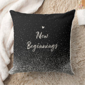 New Beginnings Black and White Inspirational Quote Kissen (Decke)