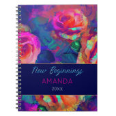 New beginnings colorful bright flowers custom notizblock (Vorderseite)
