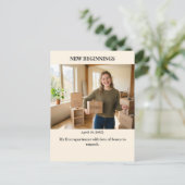 New Beginnings Custom Photo Postcard Postkarte (Stehend Vorderseite)