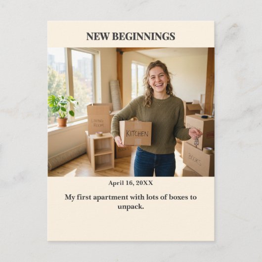 New Beginnings Custom Photo Postcard Postkarte (Vorderseite)