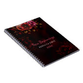 New beginnings dark red black floral notizblock (Rechte Seite)