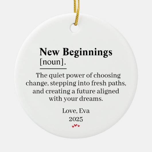 New Beginnings Definition Ornament Gift (Vorne)